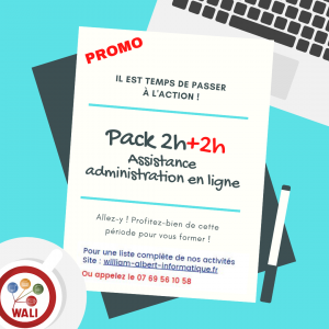 Pack 2+2h Assistance Administrative ne ligne